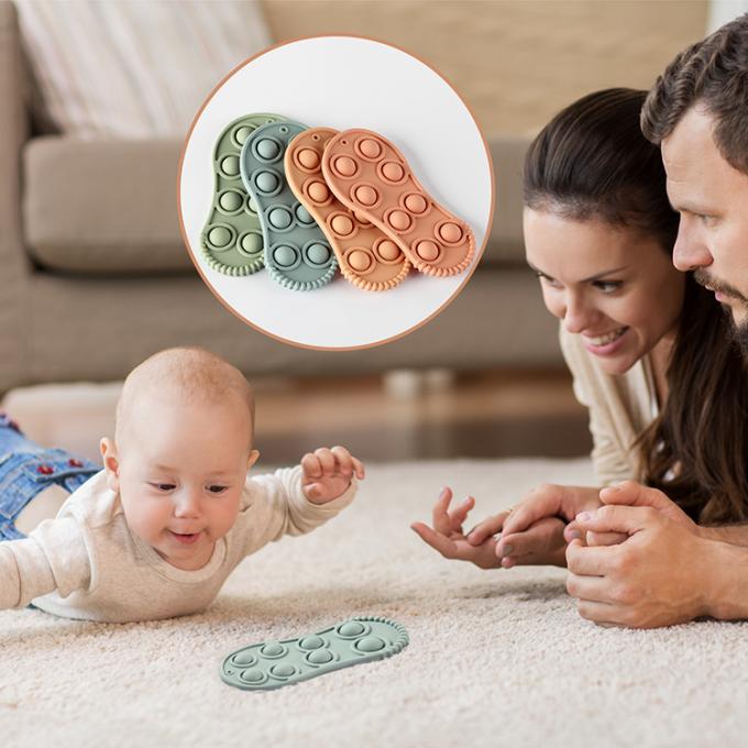 Bebê dado forma Teether do silicone do brinquedo do esforço da inquietação do silicone de 2021 crianças do produto novo sapata macia orgânica