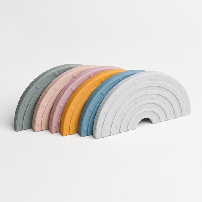 2021 bebê livre feito sob encomenda do arco-íris do silicone do produto novo BPA que sai os dentes o brinquedo de Teether do silicone