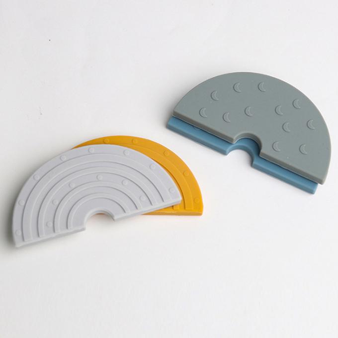 2021 bebê livre feito sob encomenda do arco-íris do silicone do produto novo BPA que sai os dentes o brinquedo de Teether do silicone