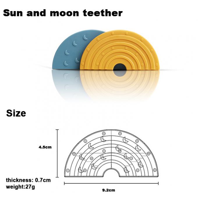 2021 bebê livre feito sob encomenda do arco-íris do silicone do produto novo BPA que sai os dentes o brinquedo de Teether do silicone