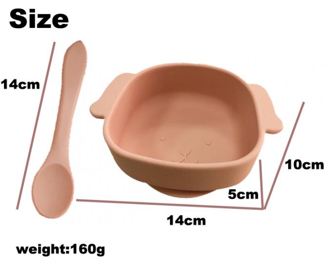 O produto 2021 novo resistente ao calor anti-escalda a bacia do silicone do bebê do silicone ajustada para a bacia da sução das crianças com colher