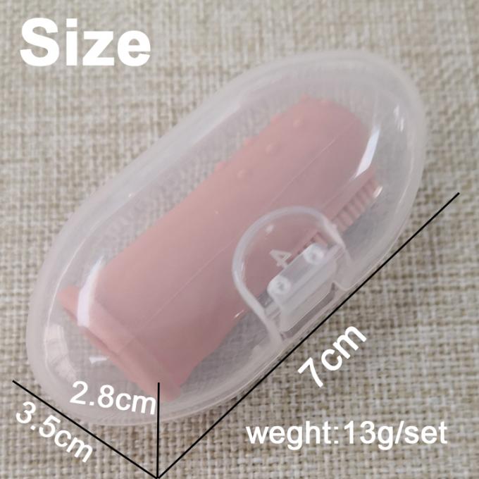 escova de dentes macia personalizada do dedo do silicone com as caixas de empacotamento para o bebê
