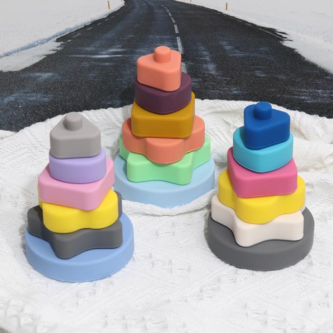 Silicone de construção criativo dos brinquedos de Blockkids das crianças que empilha brinquedos educacionais para a NC do Ce 12*7.5*7.5cm 210g/set DL13J05 das crianças;GUA