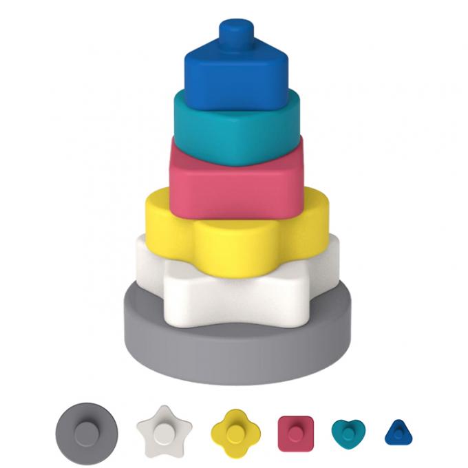 Silicone criativo dos brinquedos de Blockkids da construção das crianças que empilha brinquedos educacionais para a NC do Ce 12*7.5*7.5cm 210g/set DL13J05 das crianças;GUA