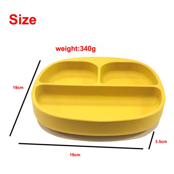 Prato da placa da sução do Não-deslizamento do silicone das crianças personalizadas do teste padrão para a criança