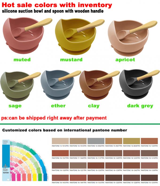 Bacia 2021 feita sob encomenda portátil de venda da sução do silicone do bebê da criança das Amazonas a melhor com colher de madeira