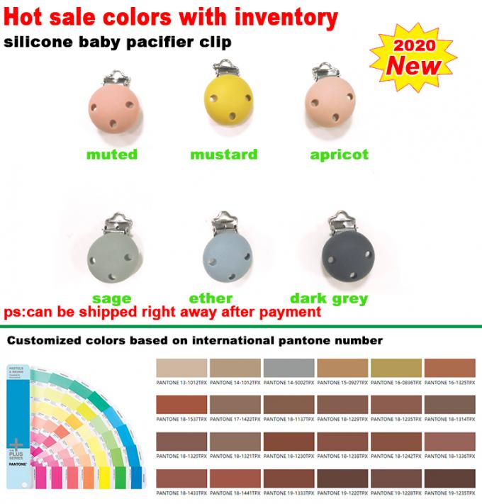 Os suportes do grampo da chupeta do bebê do metal do silicone projetam a venda que quente o silicone recém-nascido deu boas-vindas altamente personalizado nenhum punho 3.5*3*1.5cm 13g
