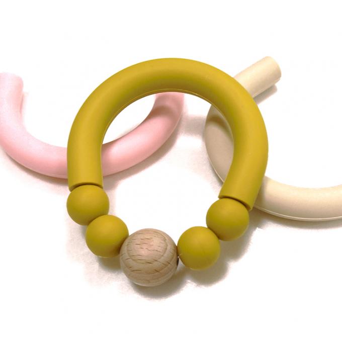 Bebê livre do silicone de Wholesald BPA que mastiga o anel saindo os dentes com anel do silicone