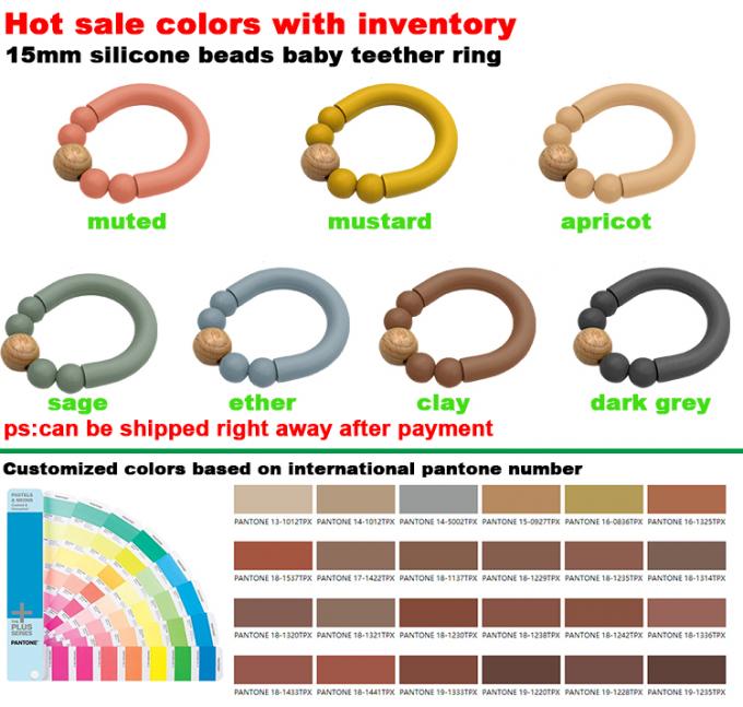 Bebê livre do silicone de Wholesald BPA que mastiga o anel saindo os dentes com anel do silicone
