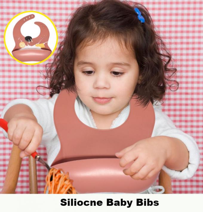 Babadores impermeáveis ajustáveis livres do bebê do silicone de Bpa da marca própria feita sob encomenda por atacado