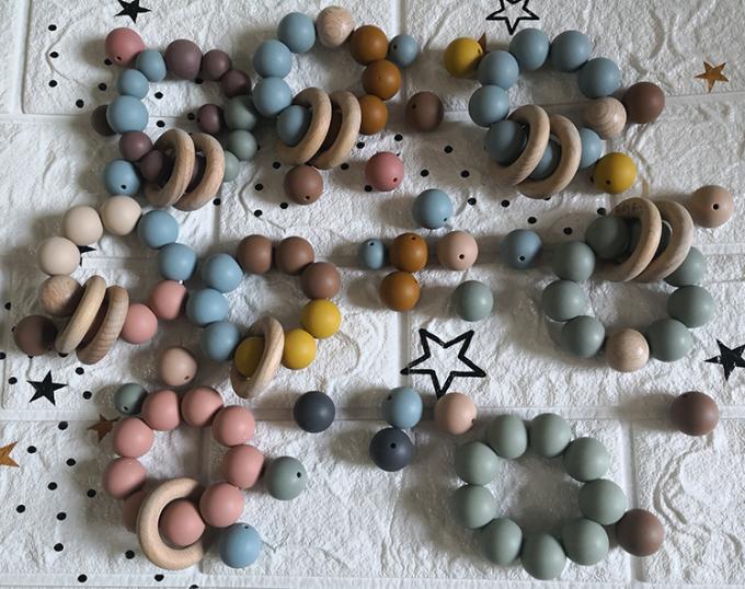 grânulos livres por atacado do silicone de Teether do bebê do produto comestível de 20mm BPA