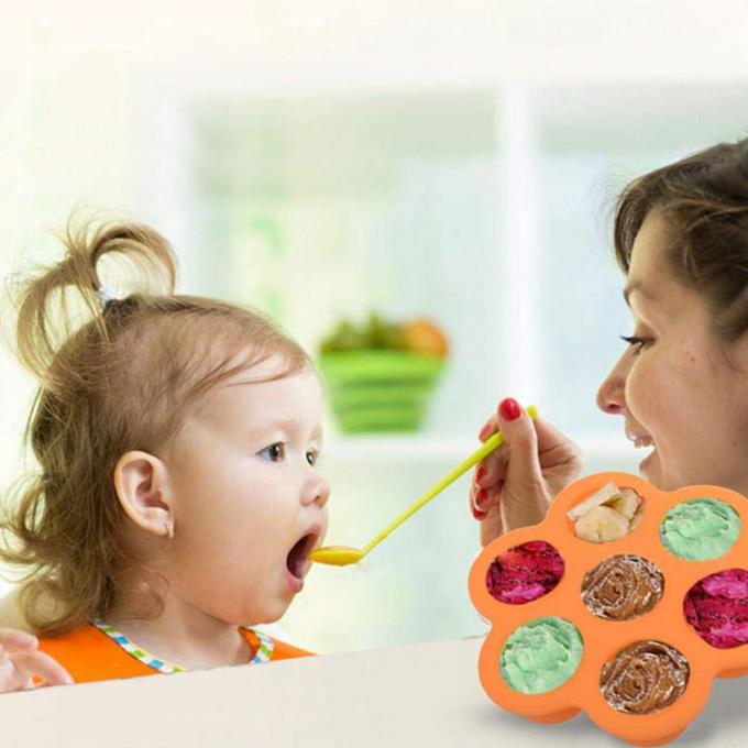caixas do comida para bebê do silicone dos furos do preço de grosso 7 da fábrica