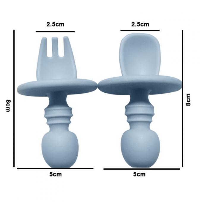 Colher e forquilha de alimentação do grupo do bebê por atacado placas de jantar portáteis Eco-amigáveis do bebê do silicone com divisor