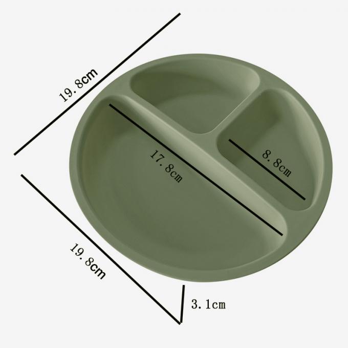 O silicone livre do cofre forte do alimento de Bpa caçoa o bebê que de alimentação do grupo da bacia da sução da colher o silicone dividiu a placa