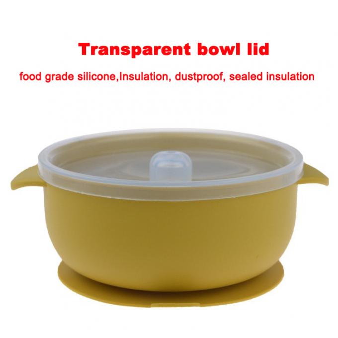 Bacia de alimentação de formação do silicone da sução do comida para bebê feito sob encomenda com tampa
