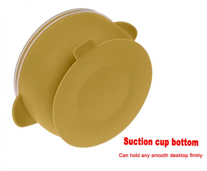 Bacia de alimentação de formação do silicone da sução do comida para bebê feito sob encomenda com tampa