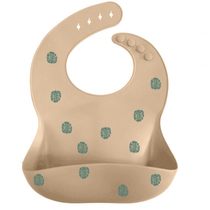 Babadores imprimindo feitos sob encomenda do bebê do silicone com o coletor de abertura do alimento