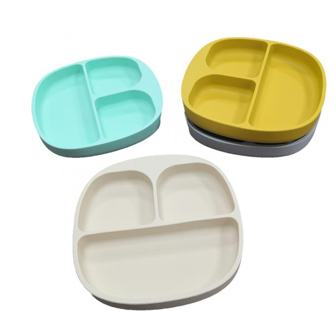 Prato da placa da sução do Não-deslizamento do silicone das crianças personalizadas do teste padrão para a criança