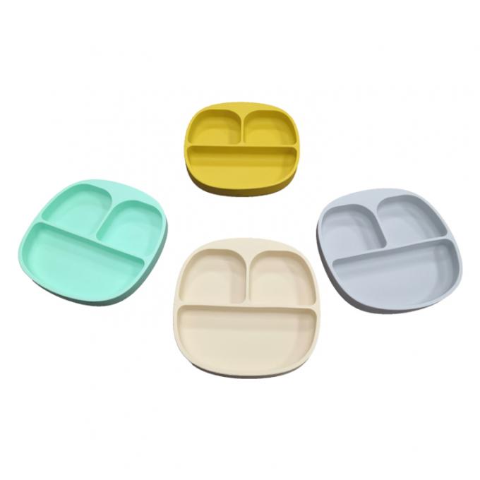 Prato da placa da sução do Não-deslizamento do silicone das crianças personalizadas do teste padrão para a criança