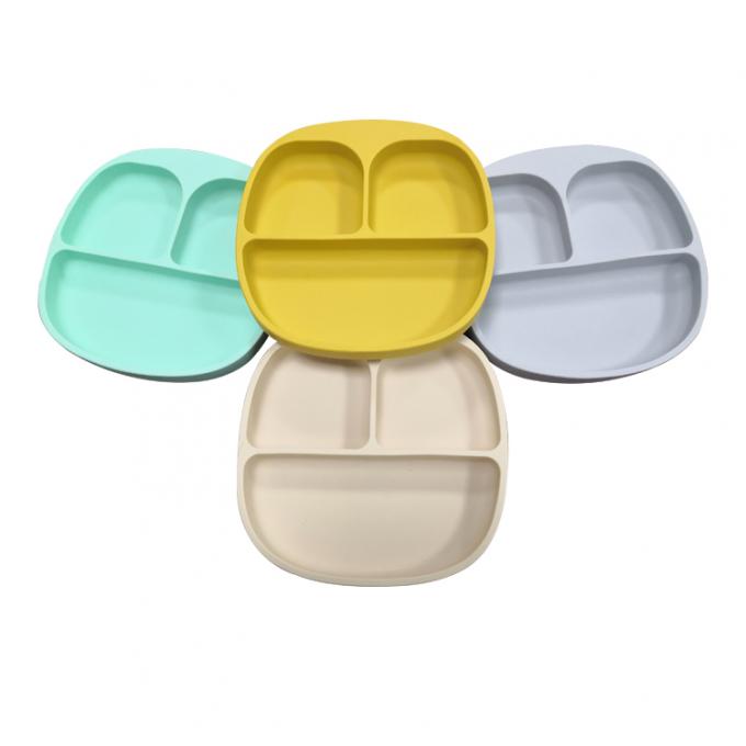 Prato da placa da sução do Não-deslizamento do silicone das crianças personalizadas do teste padrão para a criança