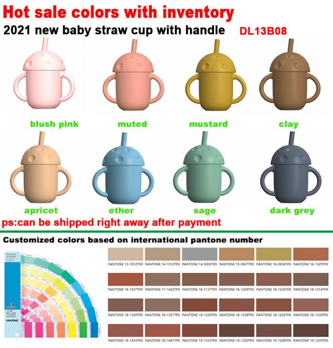 2021 copos orgânicos livres da palha do silicone do bpa reusável Leakproof portátil novo do bebê da garrafa de água do projeto
