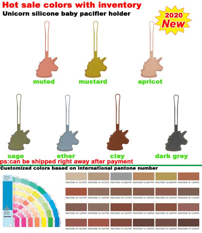 Bocal Soother do bebê que sai os dentes o punho por atacado 23.5*9.5cm 48g do silicone de Unicorn Shaped Food Grade Silicone do suporte da chupeta do bebê sim