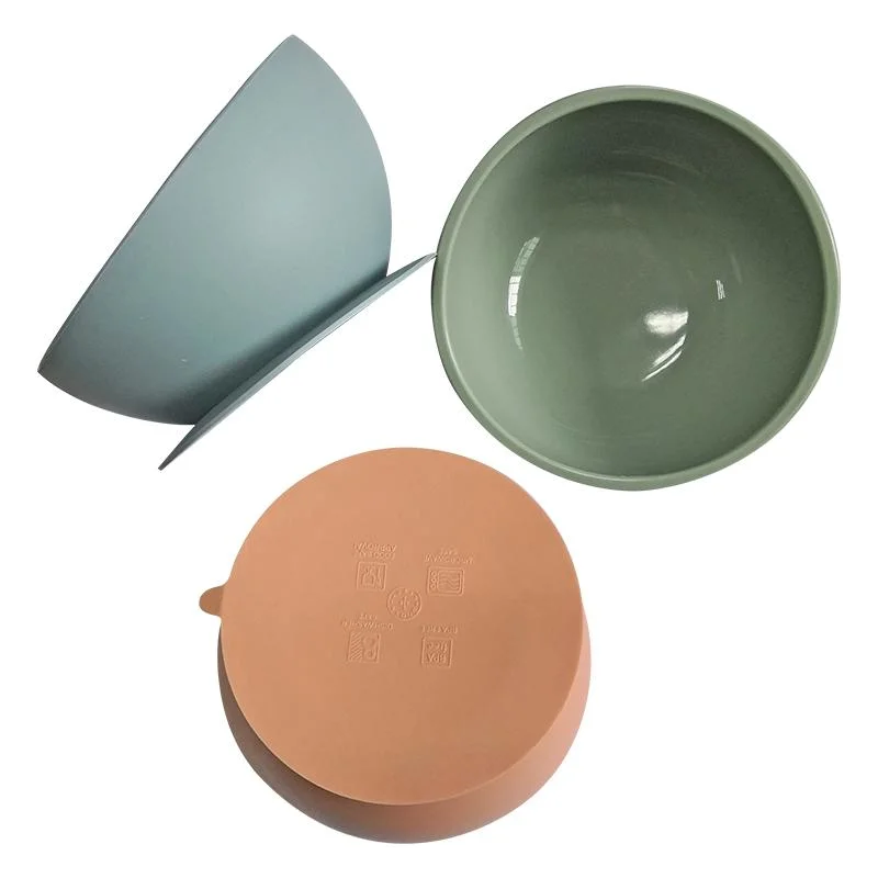  Bacia 100% de alimentação do bebê dos utensílios de mesa do silicone do produto comestível com sução