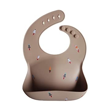 Molding In One Uneasy To Break Silicone Feeding Bibs With Wide Capacity