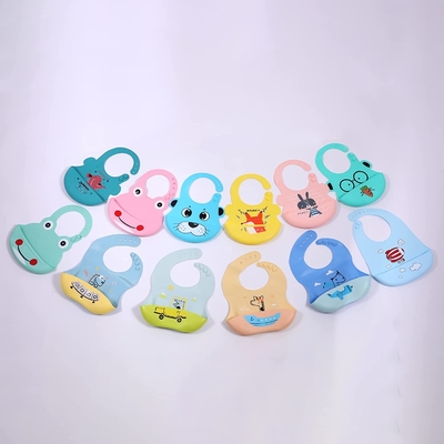 Soft Molding In One Solid Baby Silicone Feeding Bib Safe In Boiling Water