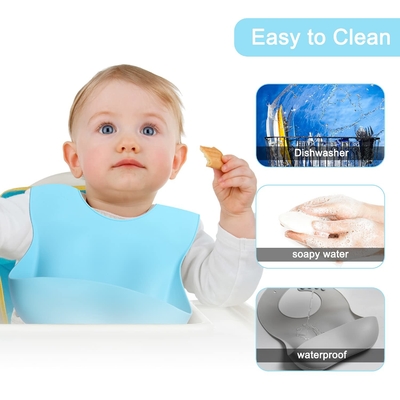 Sturdy Allergy Friendly Dust Proof Baby Feeding Silicone Apron Safe In Boiling Water