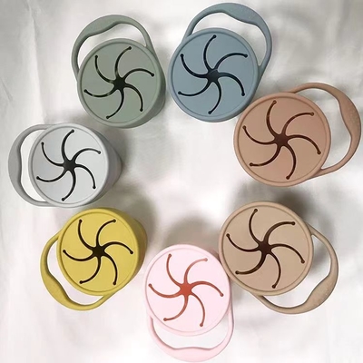 BPA Free Non-Spill Food Grade Silicone Snack Container for Toddlers with Lids