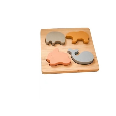 Preschool Learning Educational Sensory Silicone Animal Shape Puzzle For Toddlers Toys