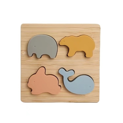 Preschool Learning Educational Sensory Silicone Animal Shape Puzzle For Toddlers Toys