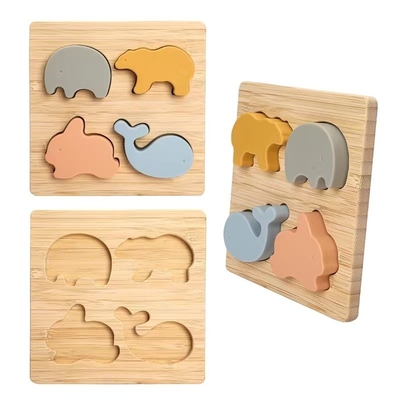 Preschool Learning Educational Sensory Silicone Animal Shape Puzzle For Toddlers Toys