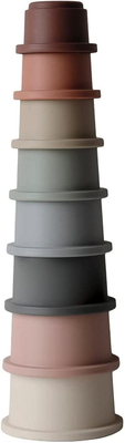 Educational Durable Food Grade Silicone Stacking Cups Toy For Toddler