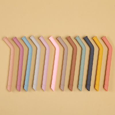 Eco Friendly Edible Soft BPA Free Silicone Straws Reusable ODM For Juice Drinking