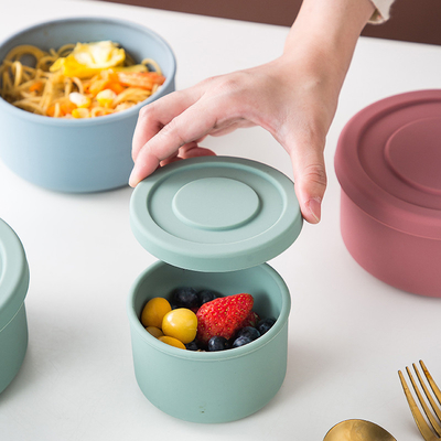 Portable Silicone Food Storage Containers Leakproof Heat Resistant Lunch Box ODM