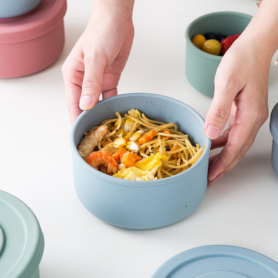 Portable Silicone Food Storage Containers Leakproof Heat Resistant Lunch Box ODM