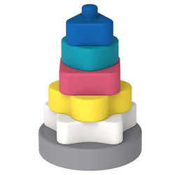 CE Educational Silicone Stacking Toys Creative Building Blocks SGS For Kids