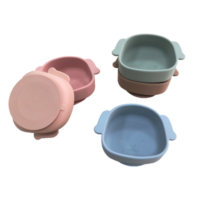 FDA Eco Friendly Weaning Silicone Baby Feeding Bowls With Suction Bottom