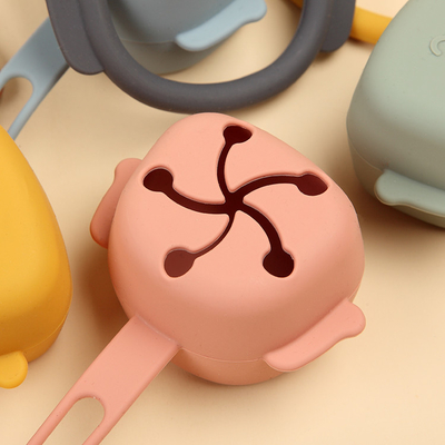 Eco Friendly Dog Shaped Baby Silicone Teething Pacifier Holder With Teething Ring
