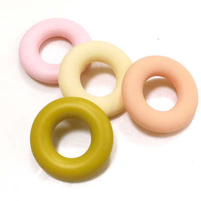 Ring Donut Shaped Silicone Beads Teether SGS 4.2*4.2*0.9cm For Baby
