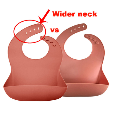 Antibacterial Toddler silicone scoop bib Waterproof Feeding Bibs With Crumb Catcher