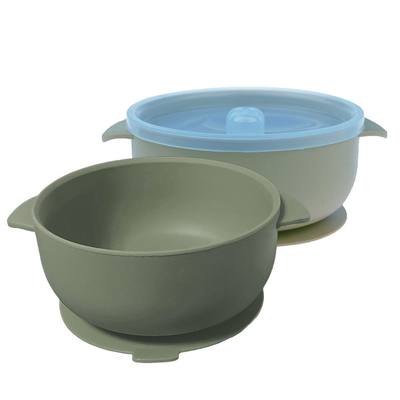 Food Warmer Baby Feeding Silicone Bowl Set Suction Bowl With Lid
