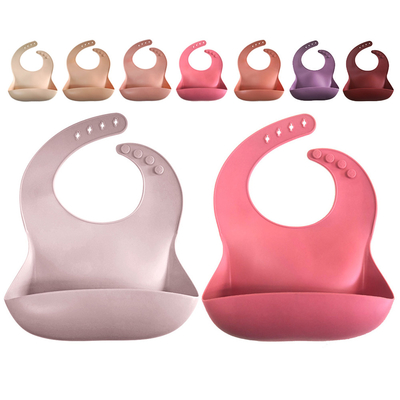 SGS Bpa Free Adjustable Modern Twist Bucket Bib Waterproof Funny Silicone Bibs