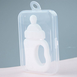 FDA BPA Free Baby Silicone Products Milk Bottle Teether Toy 10.5*5.5*1.5cm With Box