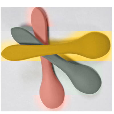 BPA Free Silicone Baby Cutlery Spoon 25g soft tip weaning spoons For Feeding