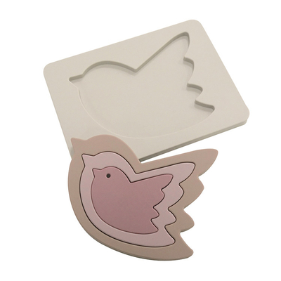 Educational Bird Puzzle Silicone Animal Toys For Babies Having Fun 5pcs Set
