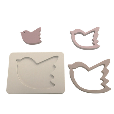 Educational Bird Puzzle Silicone Animal Toys For Babies Having Fun 5pcs Set