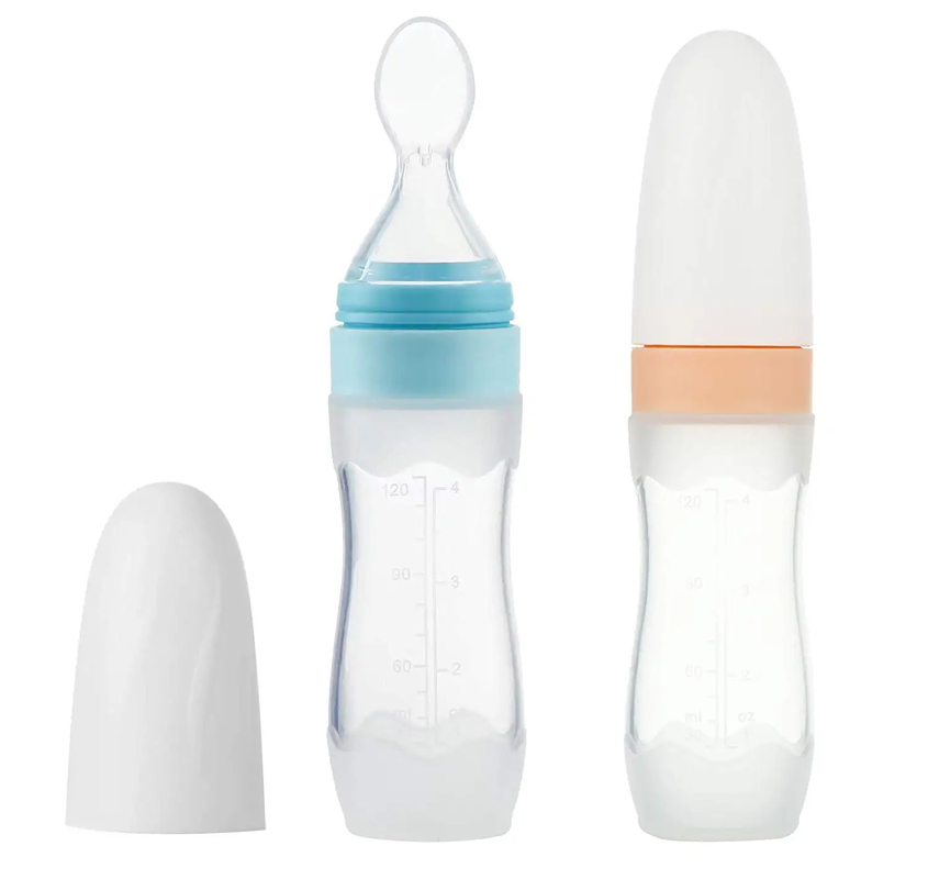 2 Pack Travel Friendly Silicone Baby Food Dispensing Spoon Dishwasher Free